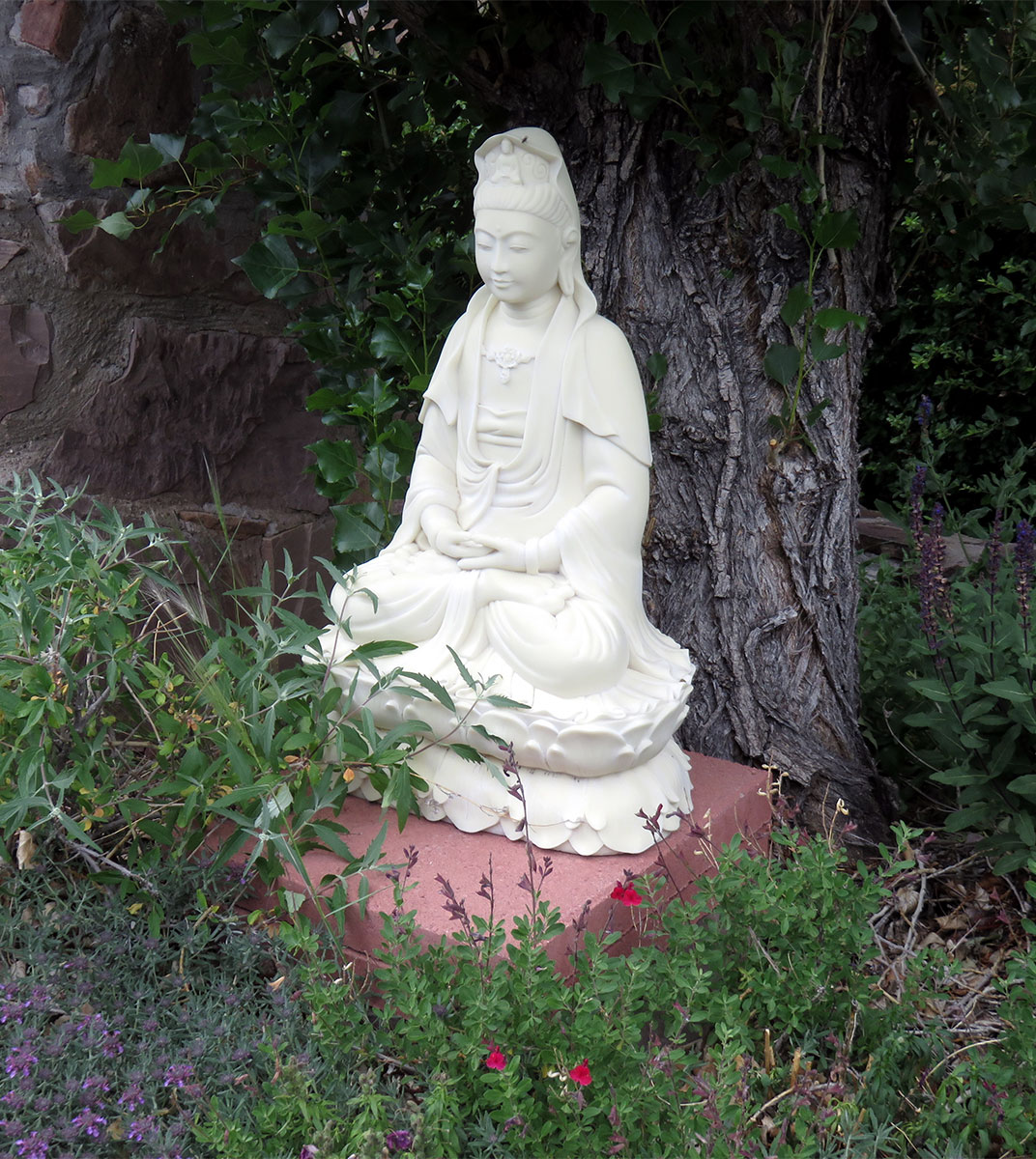 Kwan Yin in our front Garden