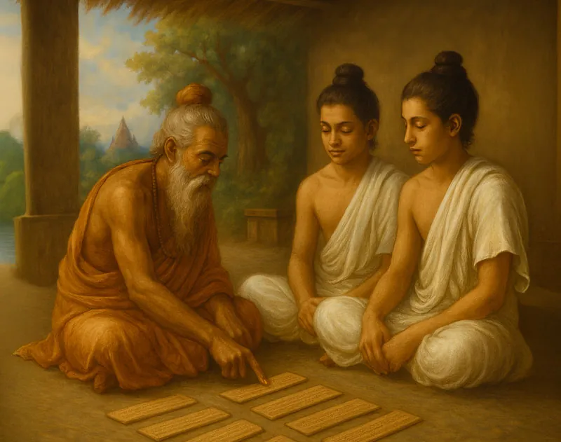 Acharya and students learning the Six Darshanas