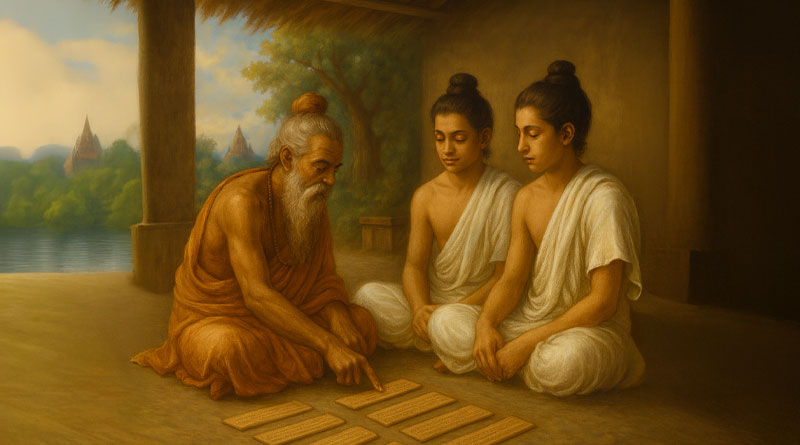 Acharya and students learning the Six Darshanas