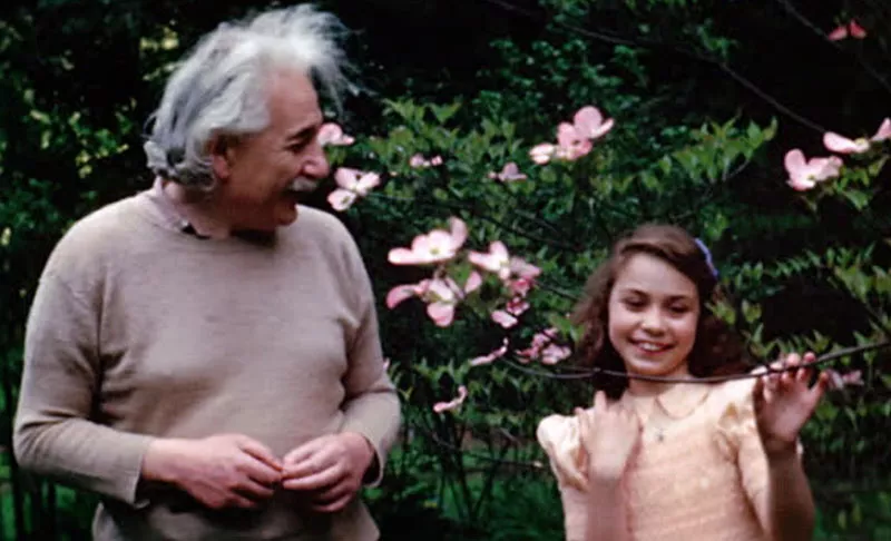 Albert Einstein and his daughter