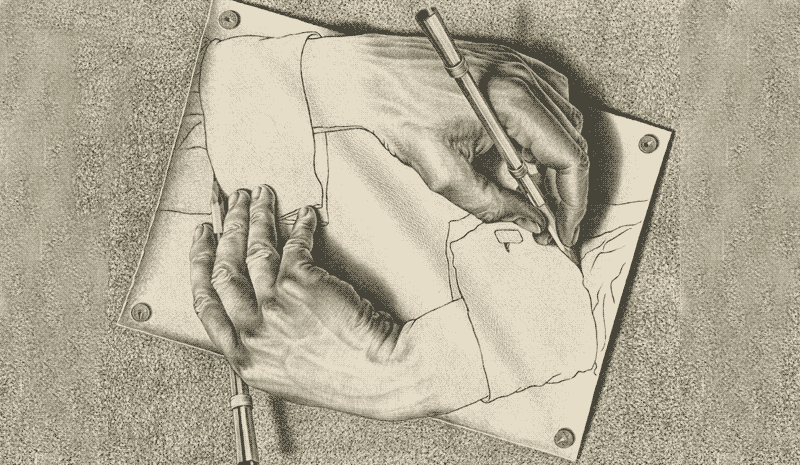 Escher hands illusion