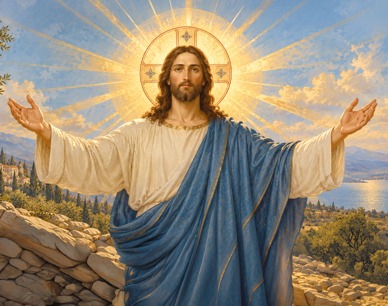Jesus blessing with both hands