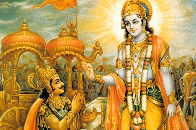 Krishna and Arjuna on the Battlefield of Kurukshetra