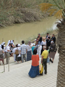 Romanian pilgrims at the site of the Baptism of Jesus