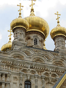 Russian Church domes from the Church of Saint Mary Magdalene in Jerusalem