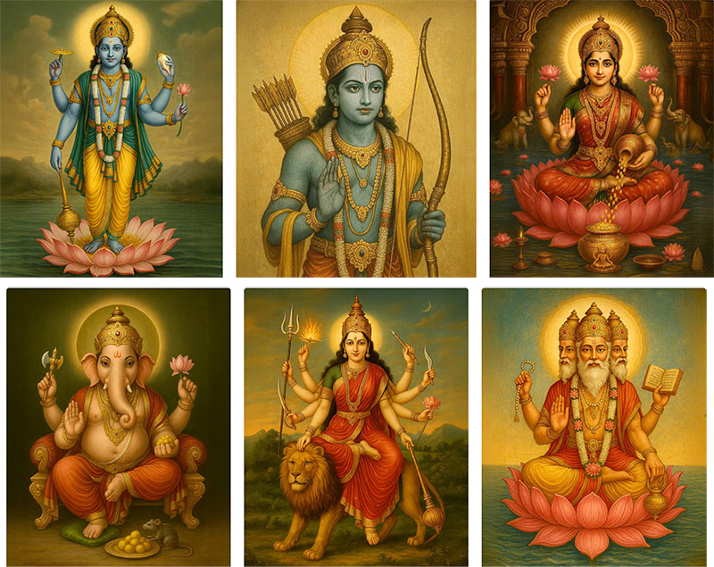 6 Hindu Deities
